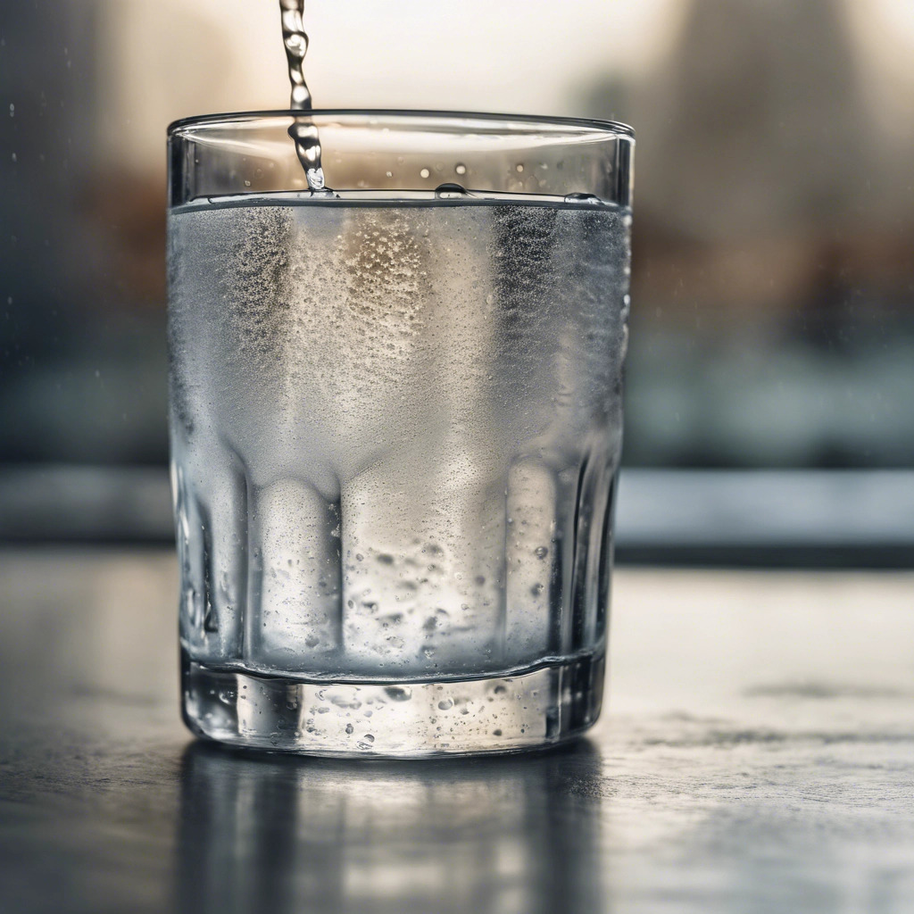 A hyper realistic photo of a glass of water with condensation, making it look refreshingly real.